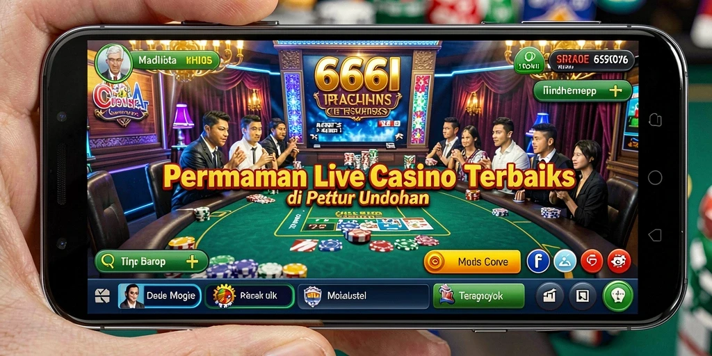 Screenshot 666I menunjukkan dealer langsung dalam aksi permainan Live Casino.