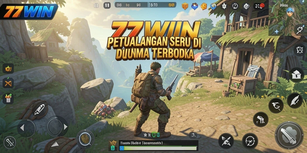 Tampilan gameplay seru di dunia luas Open World 77WIN.
