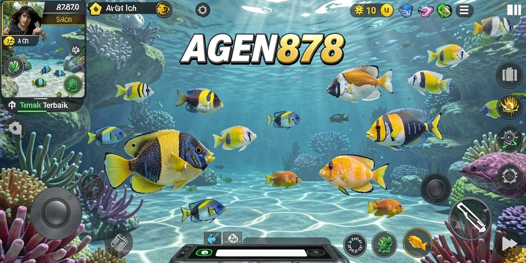 Tangkapan layar gameplay AGEN878 menampilkan aksi menembak ikan yang seru.