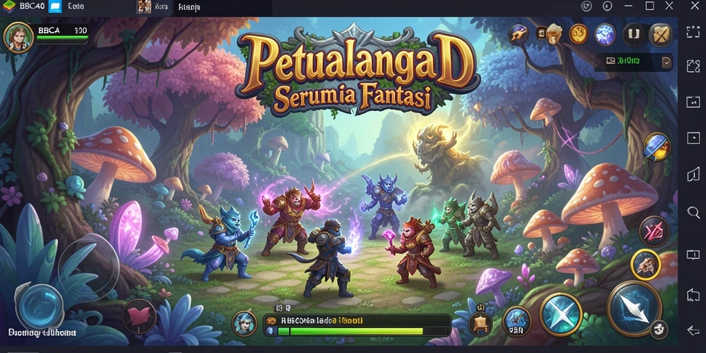 Tampilan gameplay BBCA4D dengan aksi seru karakter di dunia fantasi.