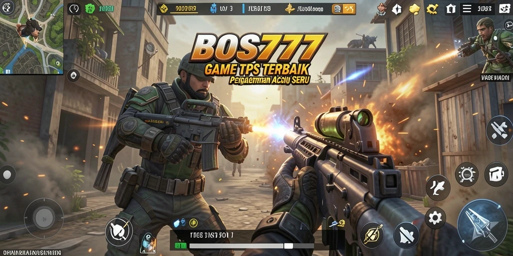 Tampilan gameplay seru dari BOS777 yang penuh aksi TPS.