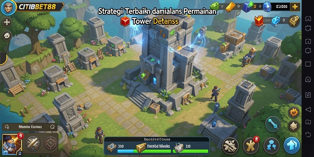 Tampilan gameplay menegangkan dalam CITIBET88 di Tower Defense.