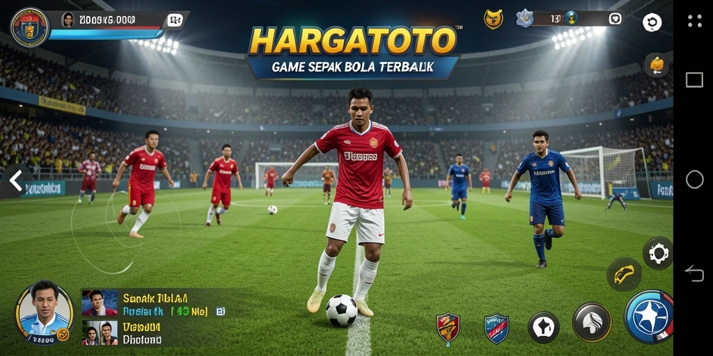 Gameplay seru HARGATOTO dalam aksi sepak bola.