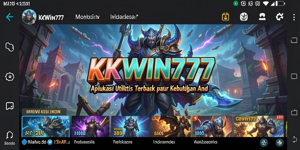 Tampilan utama KKWIN777 dengan berbagai fitur utilitas yang praktis.