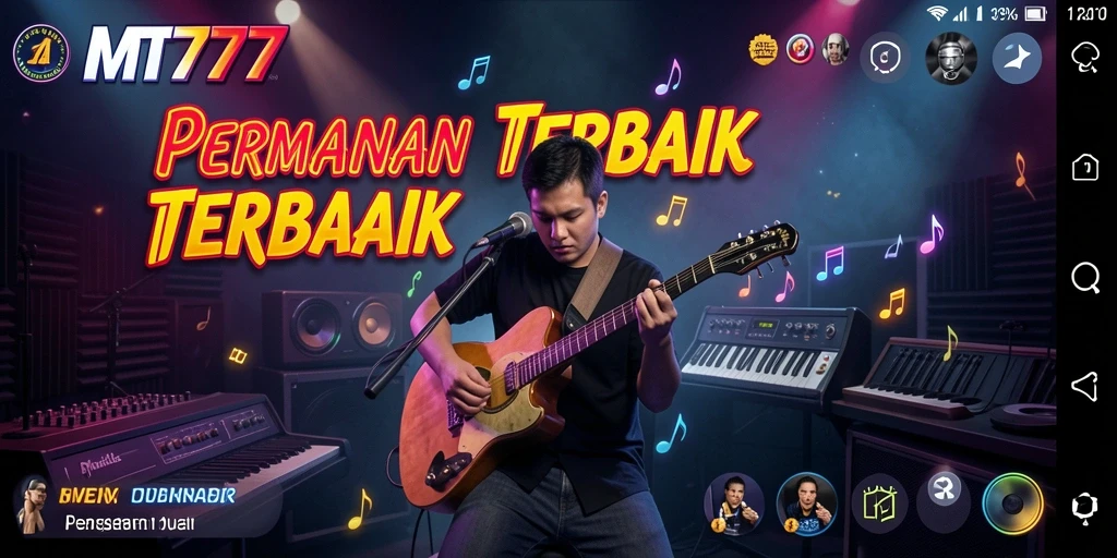 Screenshot gameplay MT777 menampilkan berbagai tantangan musik yang seru.