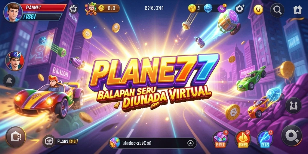 Gameplay balapan intens dan seru di PLANET77.
